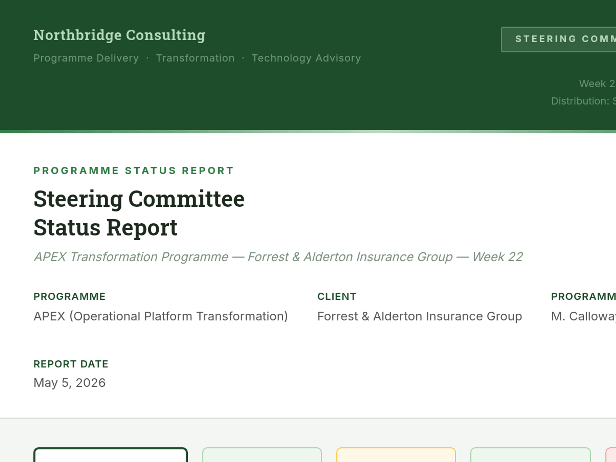 Steering Committee Status Report