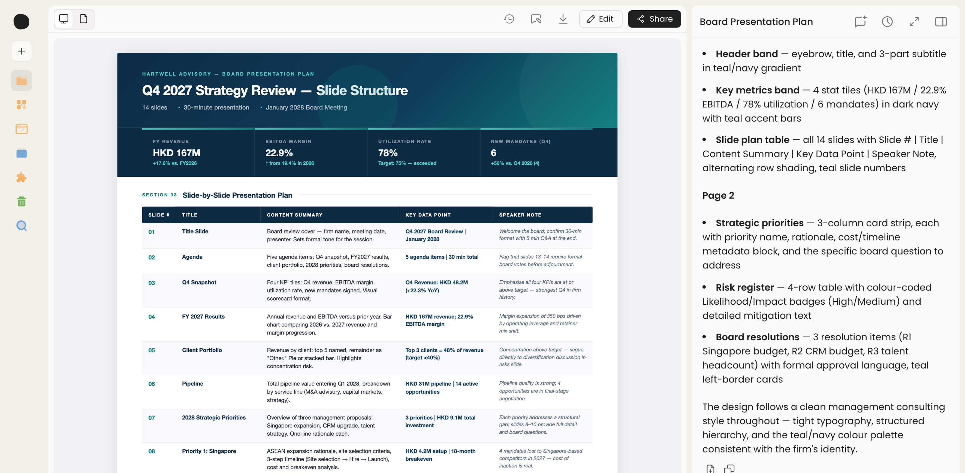 Build live presentations from your data