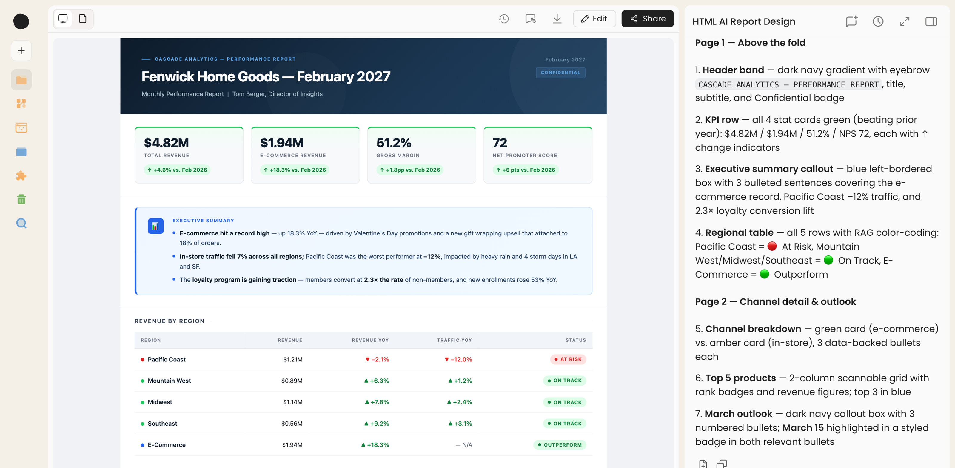 Turn reports into shareable web pages