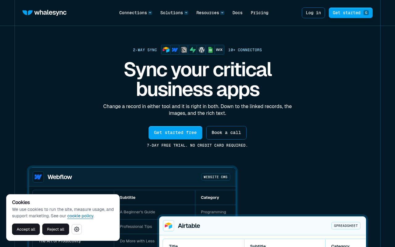Whalesync database sync tool