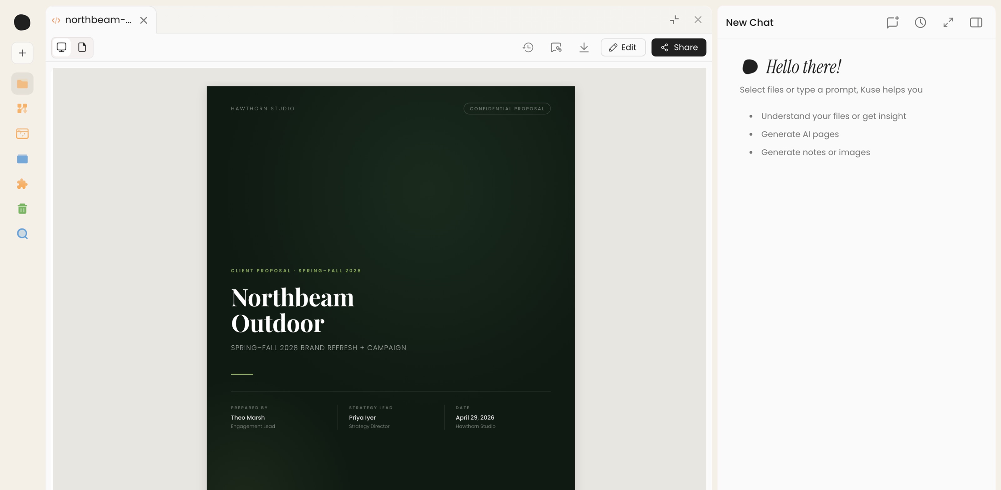 Create client proposals from project briefs