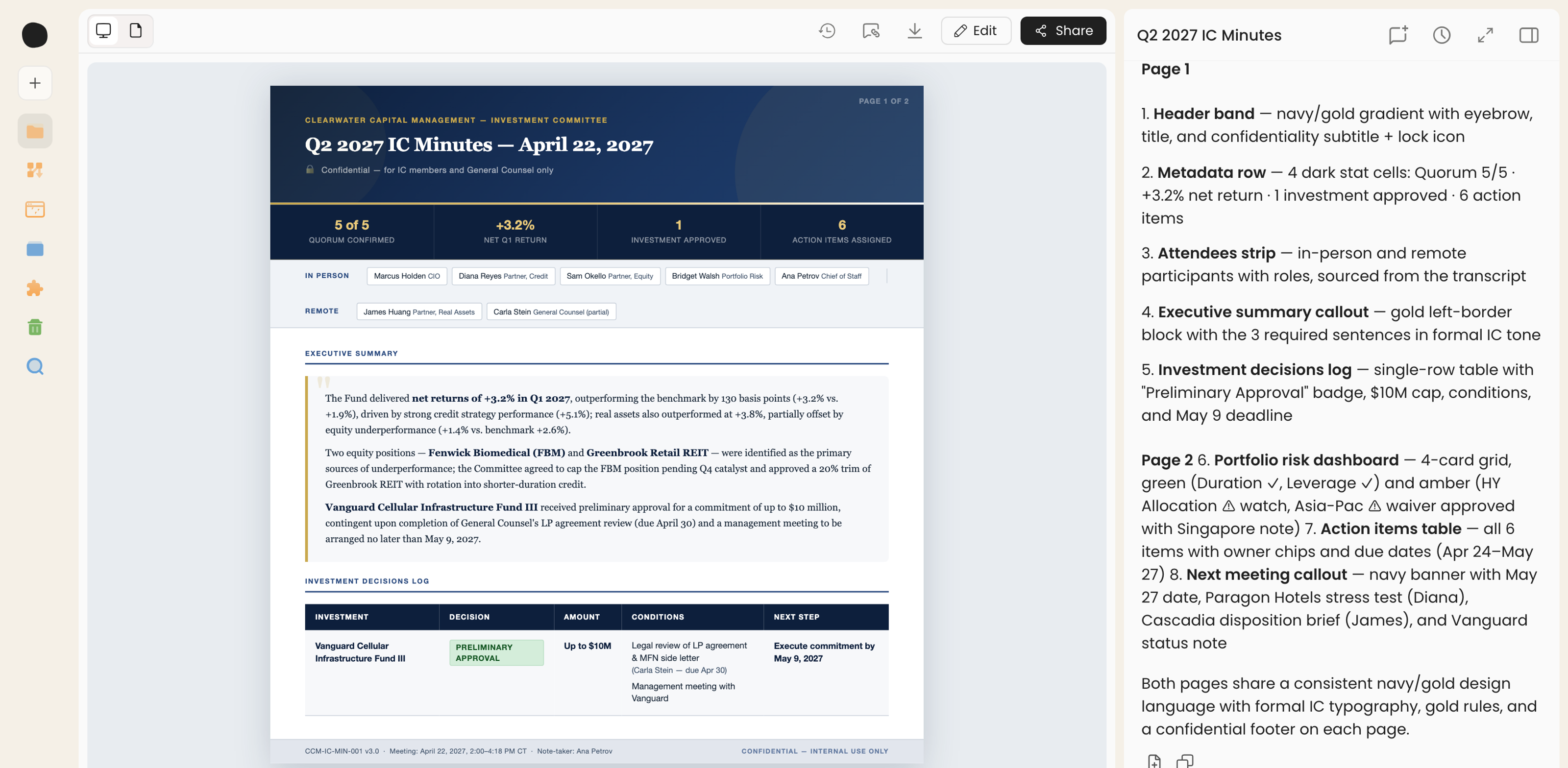 Take meeting notes and track action items automatically
