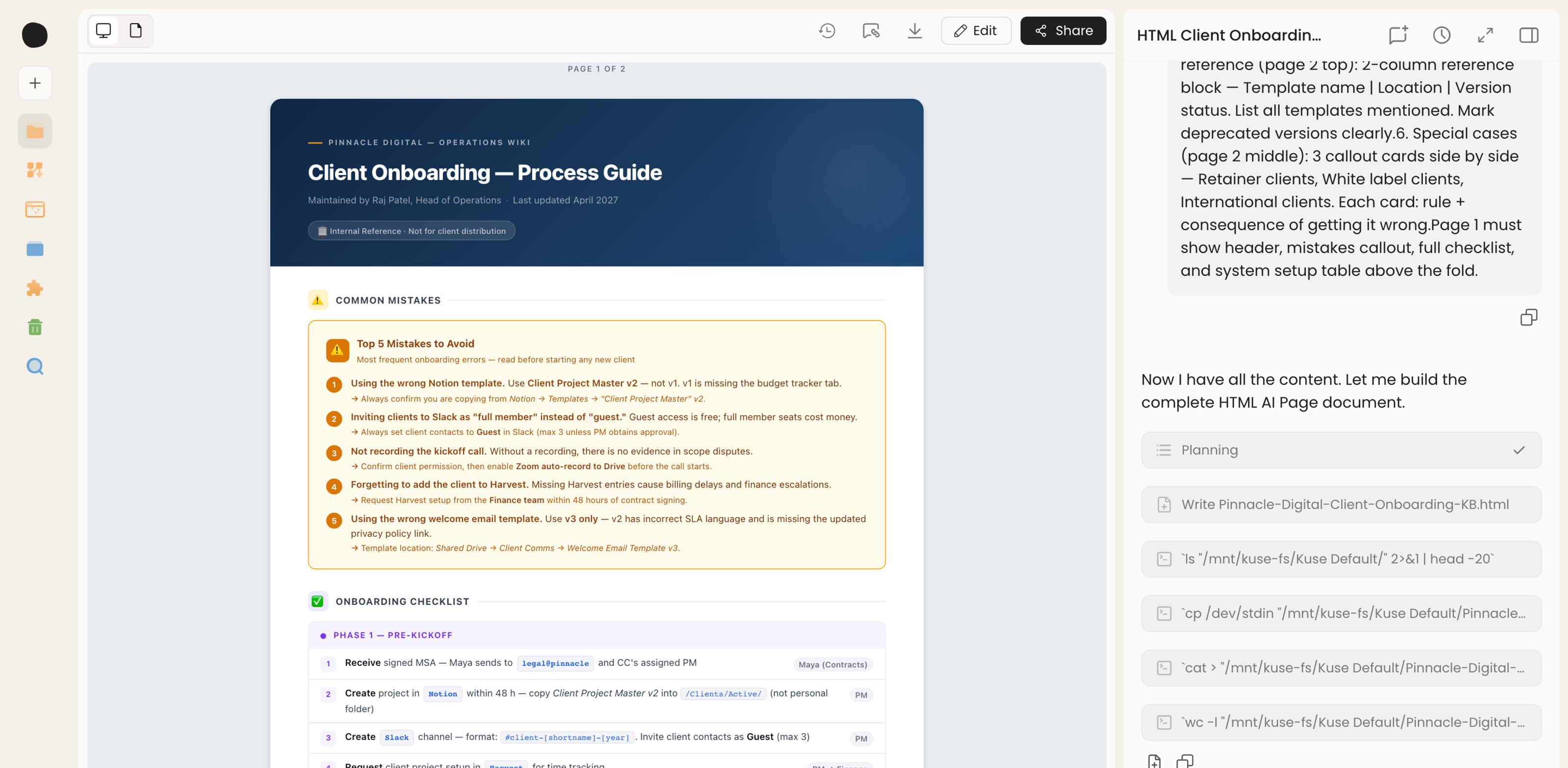 Build a knowledge base that updates itself