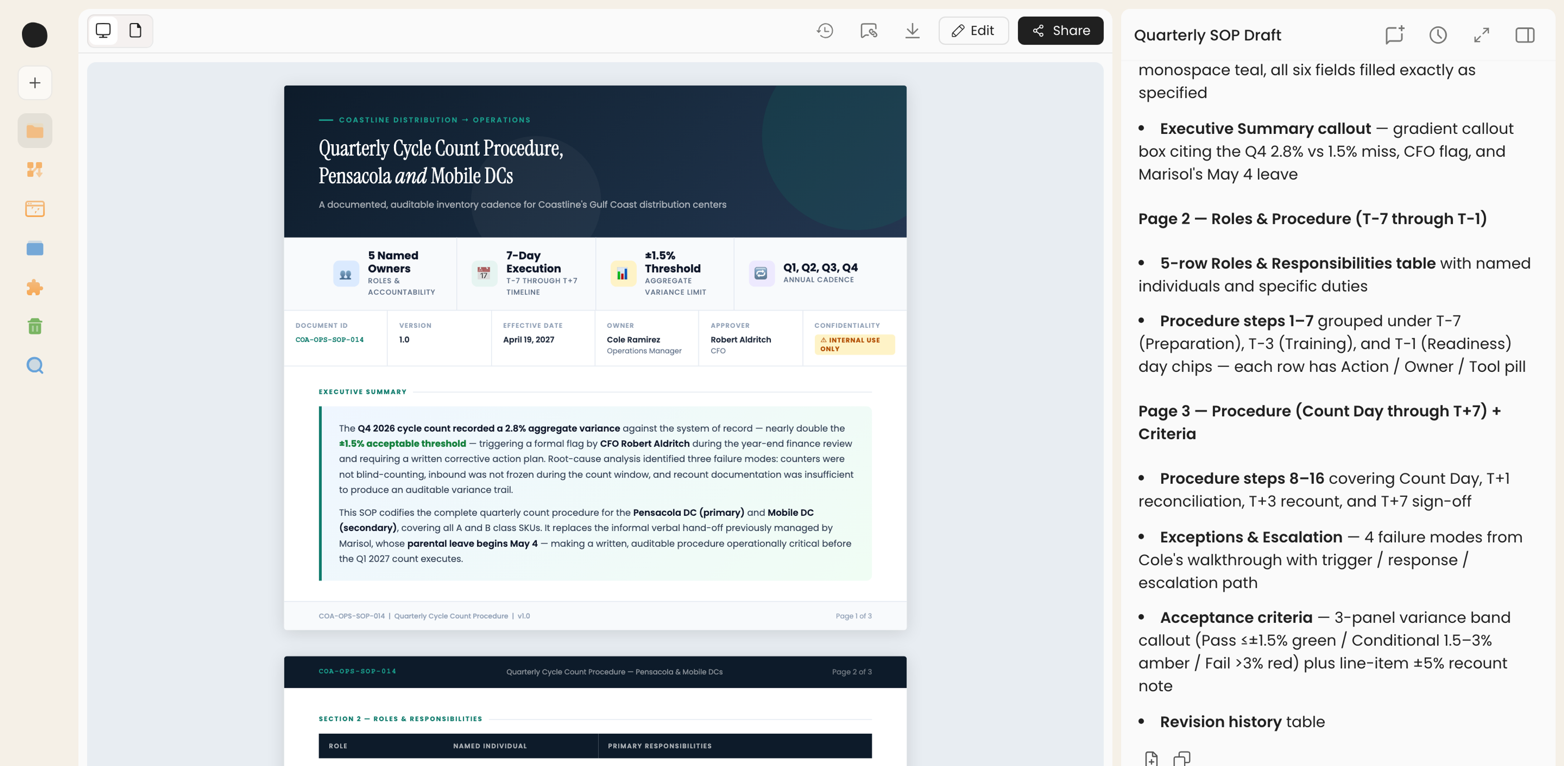 Generate SOPs from team conversations and docs