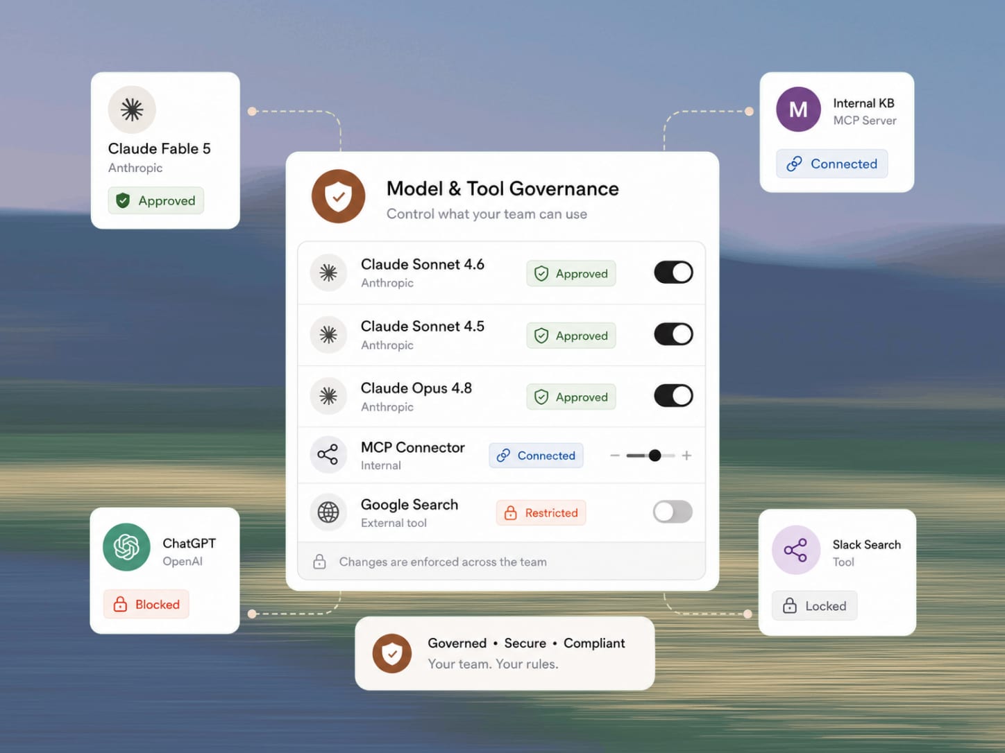 Model & MCP governance settings